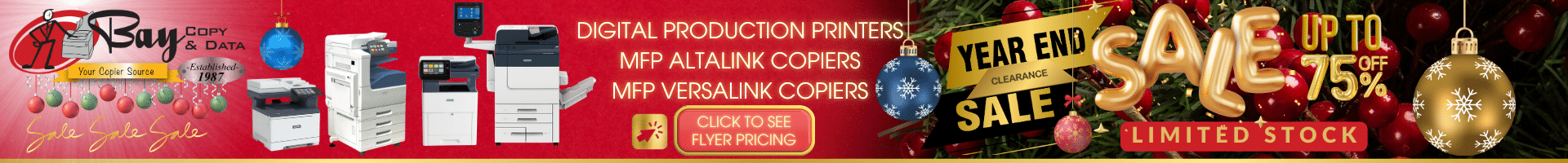 Copier Clearance End of Year Holiday Sale