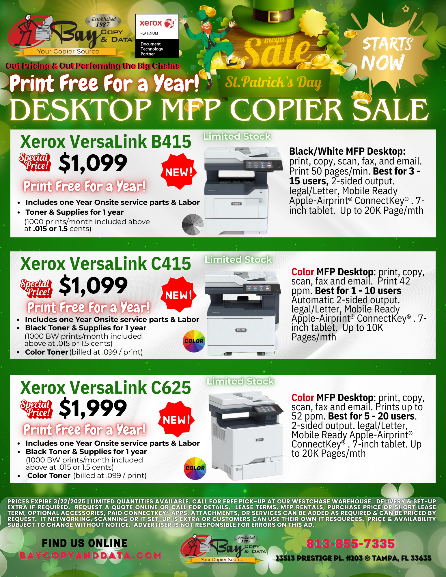 Black Friday Specials in Tampa Bay. Lowest copier prices.