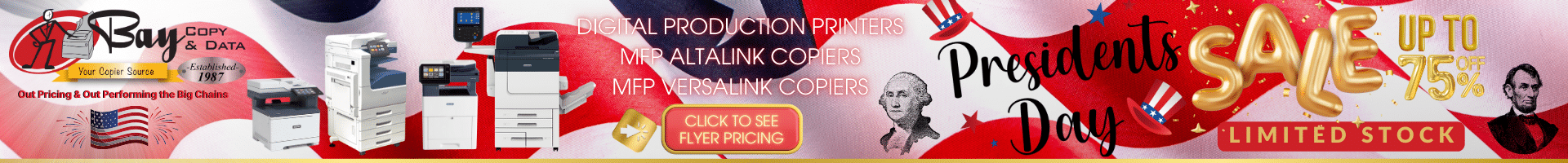 2025 Presidents Day Sale Bay Copy Xerox MFP Tampa Bay Copy Desktops or Floor Model Business Class Copier Machines Deals. Save Big on Copiers in Tampa Bay.