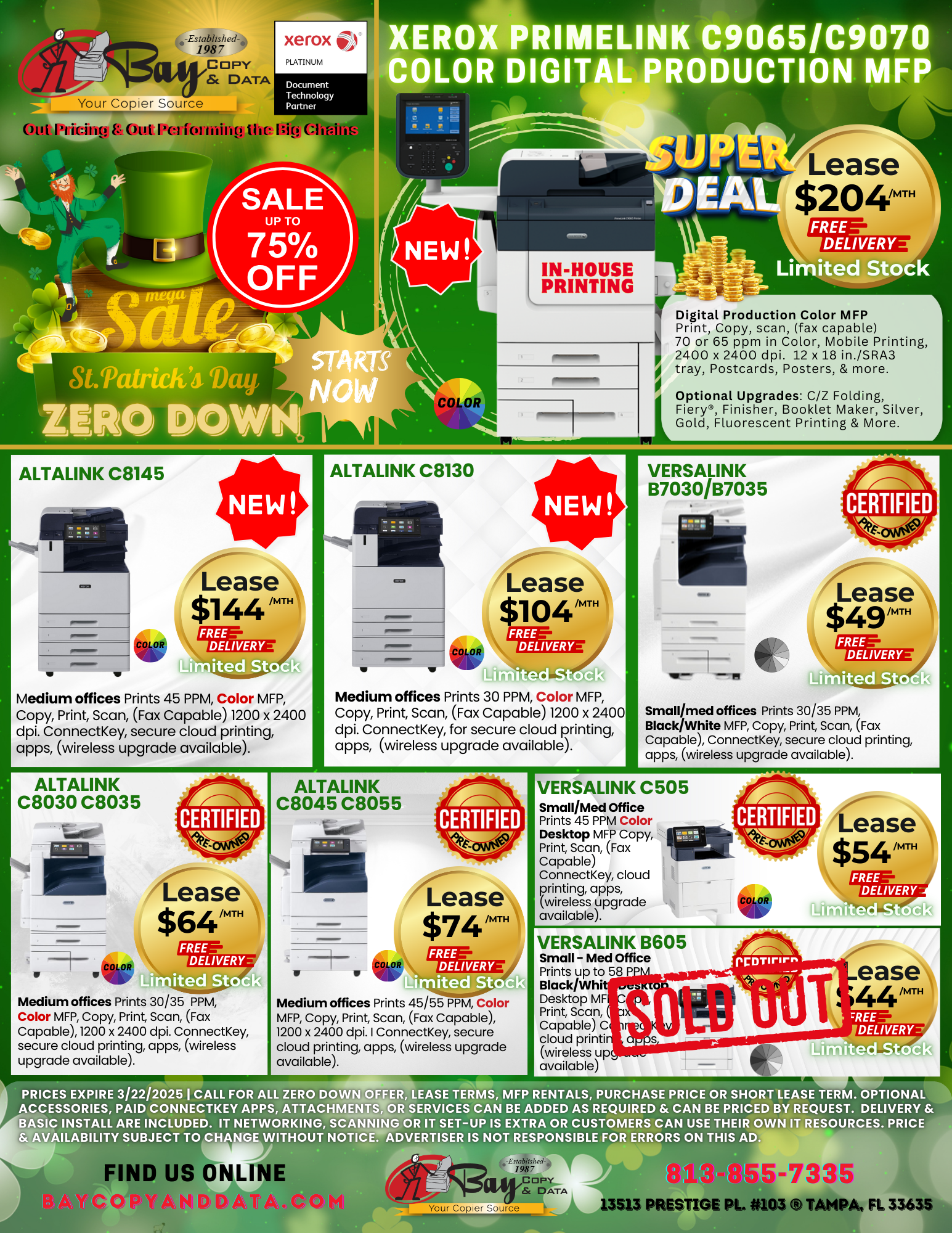 Black Friday Specials in Tampa Bay. Lowest copier prices.