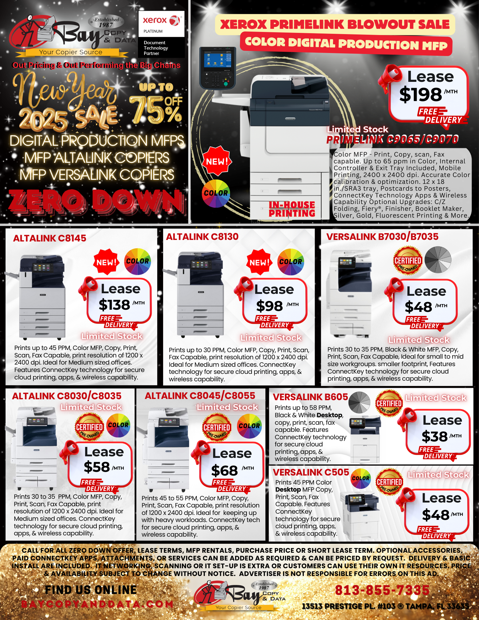 Black Friday Specials in Tampa Bay. Lowest copier prices.